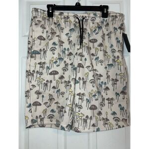 Public Record Brand NWT Mushroom‎ Print Sweat Shorts Size XLarge